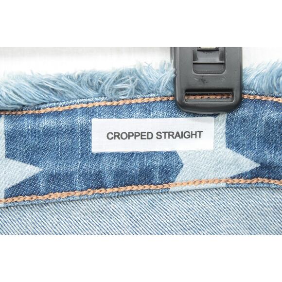 New Judy Blue Jeans Women 15/32 Blue Denim Shining Star Print Cropped Straight - Picture 10 of 13